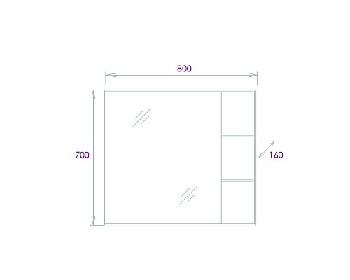 Зеркальный шкаф Onika Легран 80.00У 208092 Дуб галифакс