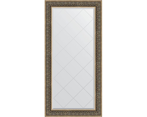 Зеркало Evoform Exclusive-G 161х79 BY 4293 с гравировкой в багетной раме - Вензель серебряный 101 мм