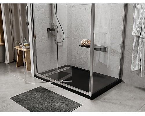 Душевой поддон из искусственного камня WasserKRAFT Abens 120x80 20T06 Черный матовый