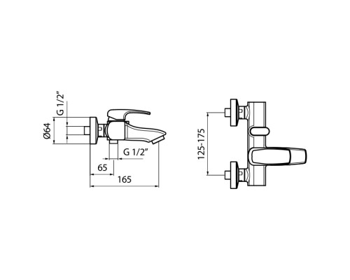 Смеситель для ванны и душа Webert Kimono KI850102015