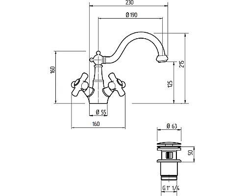 Смеситель для раковины Migliore Provance 19474 Хром