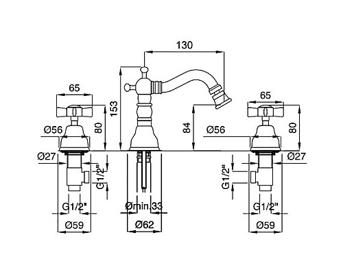 Смеситель для биде Migliore Princeton 19364 Состаренный хром