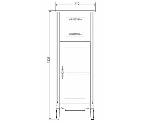 Шкаф полупенал Comforty Версаль 40 00004135648 Слоновая кость