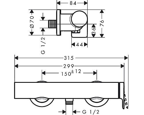 Смеситель для душа Hansgrohe Vivenis 75620670 Черный матовый