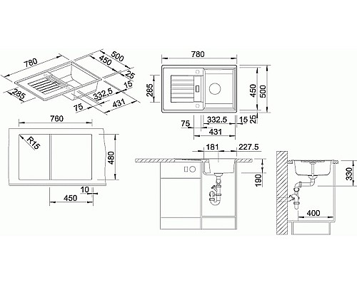 Кухонная мойка Blanco Zia 45S 514726 Белая