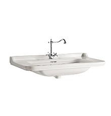 Раковина Kerasan Waldorf 4144K1bi/cr*1 120 c 1 отверстием под смеситель, белый