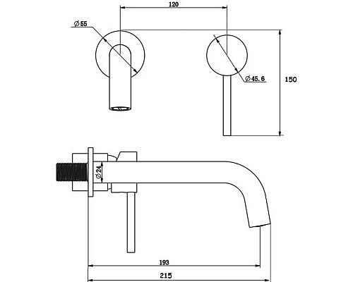 Смеситель для раковины Bronze de Luxe Scandi 14511C Хром