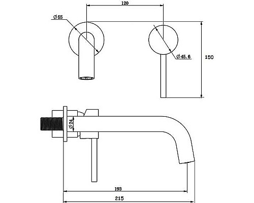 Смеситель для раковины Bronze de Luxe Scandi 14511C Хром
