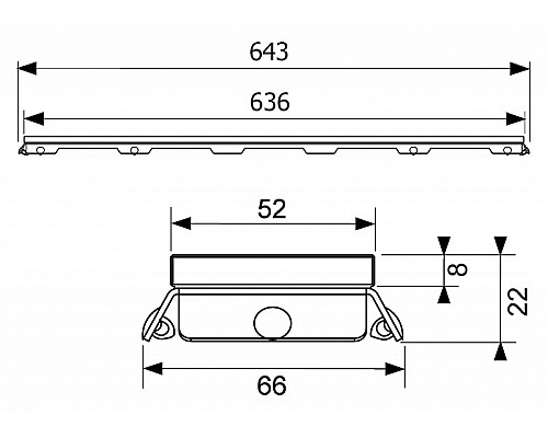 Стеклянная панель TECE drainline 600791