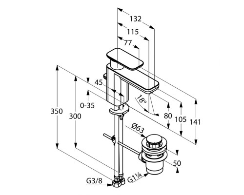 Однорычажный смеситель для ракоквины Kludi E2 490230575