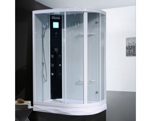 Душевая кабина Orans 130x90 L с гидромассажем профиль Белый задние стенки Белые