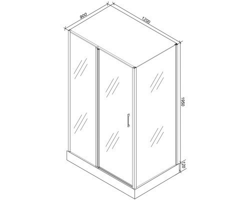 Душевой уголок Cerutti SPA Victoria 120x90 7742 профиль Хром стекло прозрачное