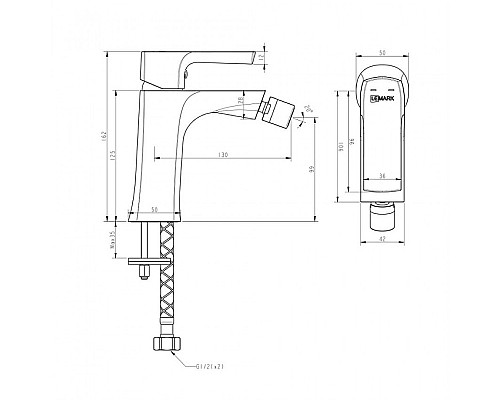 Смеситель для биде Lemark Ursus LM7208BL Черный