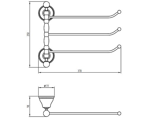 Полотенцедержатель Migliore Provance 17670 поворотный Хром