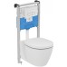 Комплект унитаза с инсталляцией Ideal Standard Connect P211601 с сиденьем Микролифт и клавишей смыва