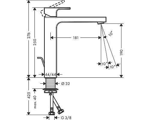 Смеситель для раковины Hansgrohe Vernis Shape 71562000 Хром