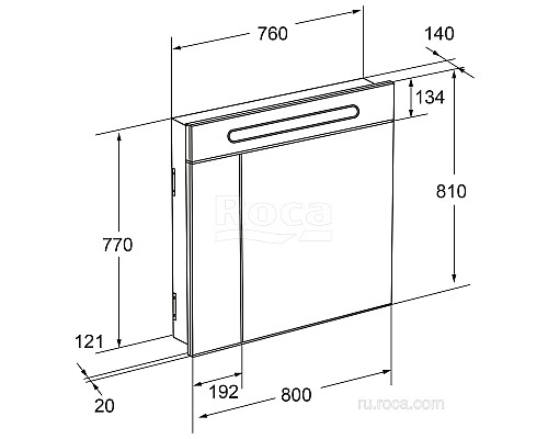 Зеркальный шкаф Roca Victoria Nord Black Edition 80 ZRU9000100