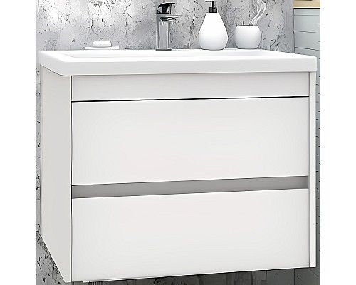 Тумба под раковину Art&Max Family-750-2C-SO-BL подвесная Белый глянец