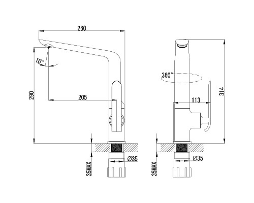 Смеситель Lemark Melange LM4905CW для кухни