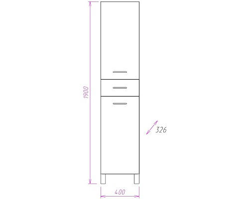 Шкаф пенал Onika Модерн 40.17 L 404009 с бельевой корзиной Белый