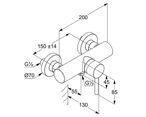 Смеситель для душа Kludi Bozz 388313976 Черный