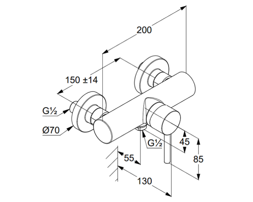 Смеситель для душа Kludi Bozz 388313976 Черный
