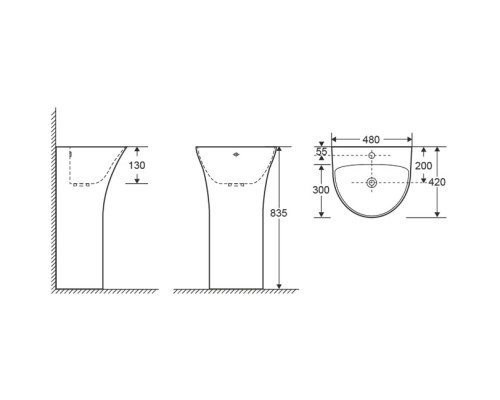 Раковина Cerutti SPA Simona 48 CT7832 Белая