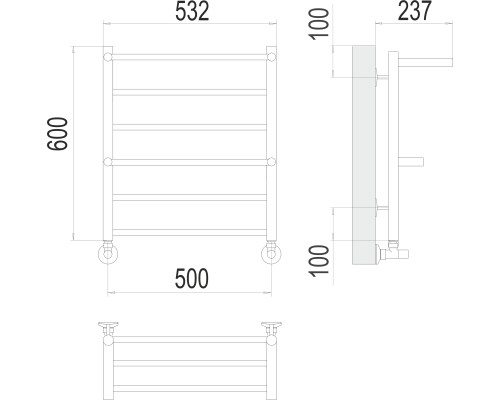 Полотенцесушитель Terminus Эконом Анкона П6 500х600