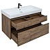 Тумба под раковину Aquanet Nova Lite Slim Synergy 100 249957 подвесная Дуб рустикальный