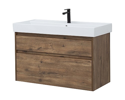 Тумба под раковину Aquanet Nova Lite Slim Synergy 100 249957 подвесная Дуб рустикальный