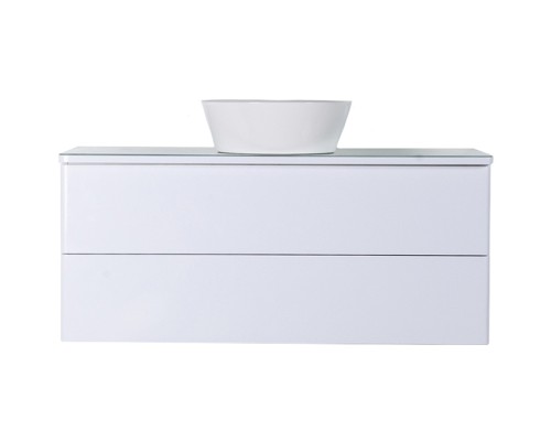 Тумба с раковиной Orange Otto 100 Ot-100TuGLASS+B08-360W подвесная Белый глянец