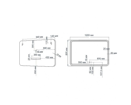 Зеркало Art&Max Latina AM-Lat-1200-800-DS-F-X3 с подсветкой с сенсорным выключателем