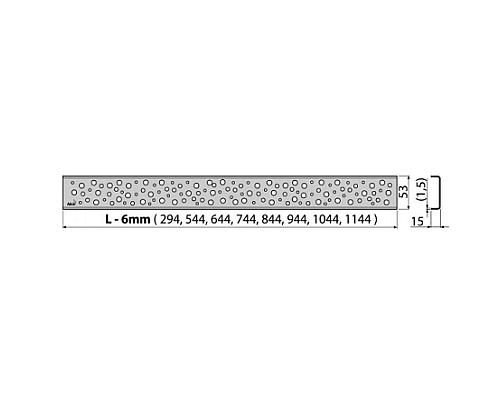 Решетка AlcaPlast Buble BUBLE-300M нержавеющая сталь матовая