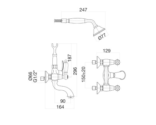 Смеситель для ванны Fiore Coloniale 02OO0600 золото