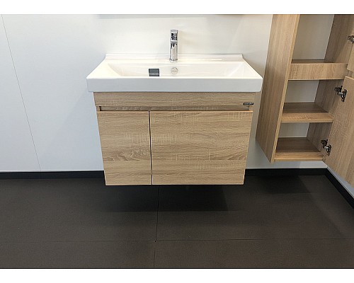 Тумба с раковиной Comforty Тромсе 80 00004142219 подвесная Дуб сонома