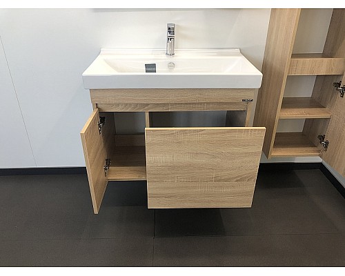 Тумба с раковиной Comforty Тромсе 80 00004142219 подвесная Дуб сонома