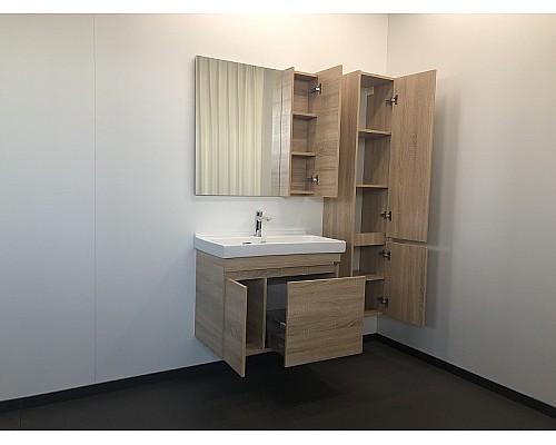 Тумба с раковиной Comforty Тромсе 80 00004142219 подвесная Дуб сонома