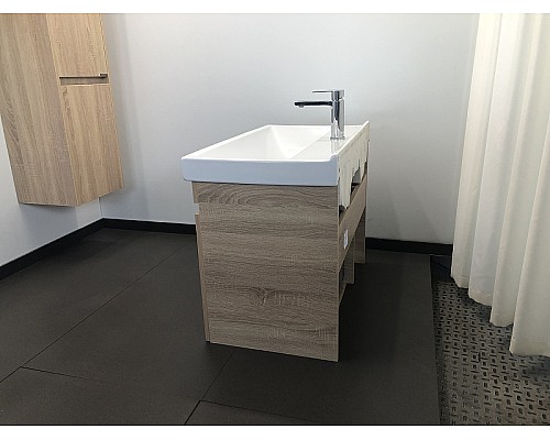 Тумба с раковиной Comforty Тромсе 80 00004142219 подвесная Дуб сонома