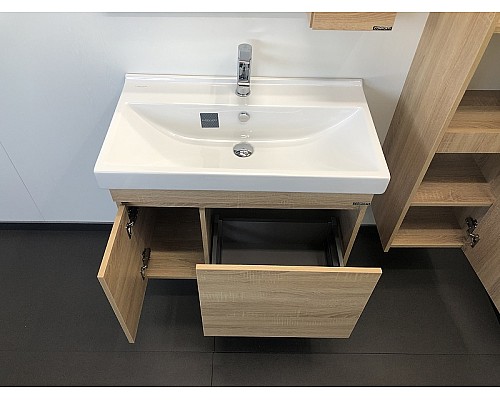 Тумба с раковиной Comforty Тромсе 80 00004142219 подвесная Дуб сонома