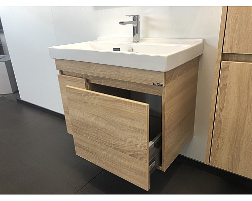 Тумба с раковиной Comforty Тромсе 80 00004142219 подвесная Дуб сонома