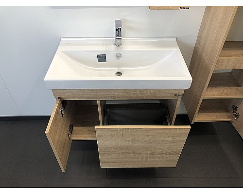 Тумба с раковиной Comforty Тромсе 80 00004142219 подвесная Дуб сонома