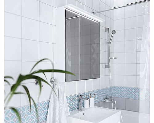 Зеркальный шкаф 1MarKa Соната 75 Ц0000007616 с подсветкой Белый глянец