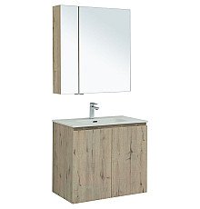 Комплект мебели для ванной Aquanet Алвита New 80 274214 подвесной Дуб веллингтон белый