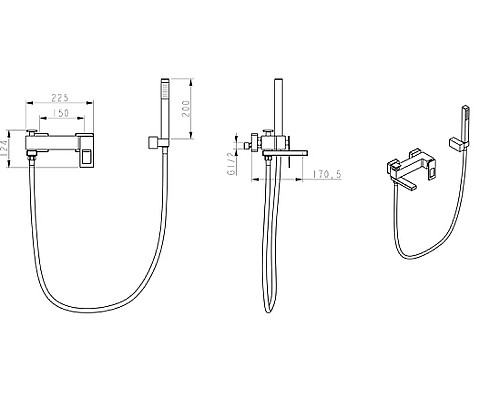 Смеситель для ванны Boheme Q 143-CRBlue.2 Хром Синий