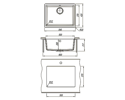 Кухонная мойка Lemark Sinara 540-U 9910078 Шампань