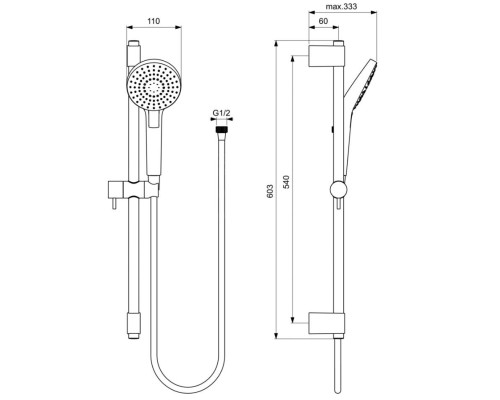 Душевой гарнитур Ideal Standard Ideal Rain Evo Round L3 B2233AA Хром