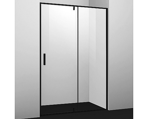 Душевая дверь WasserKRAFT Elbe 100 74P12 профиль Черный матовый стекло прозрачное