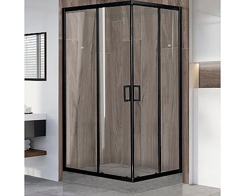 Душевой уголок Royal Bath HPD 120х100 RB1120HPD-T-BL профиль Черный стекло прозрачное