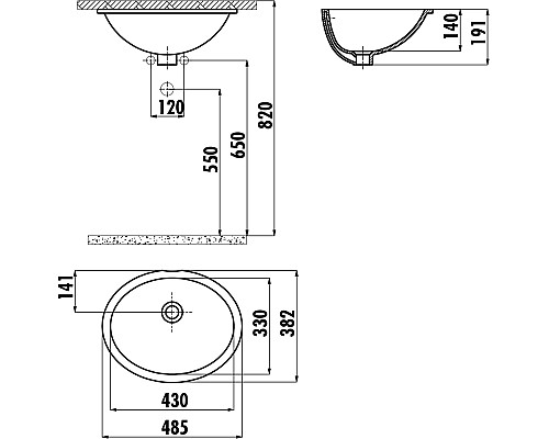 Раковина Creavit 49 TP211-00CB00E-0000 Белая