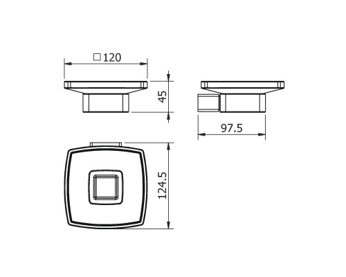 Мыльница стеклянная к стене квадратная LANGBERGER 11315A